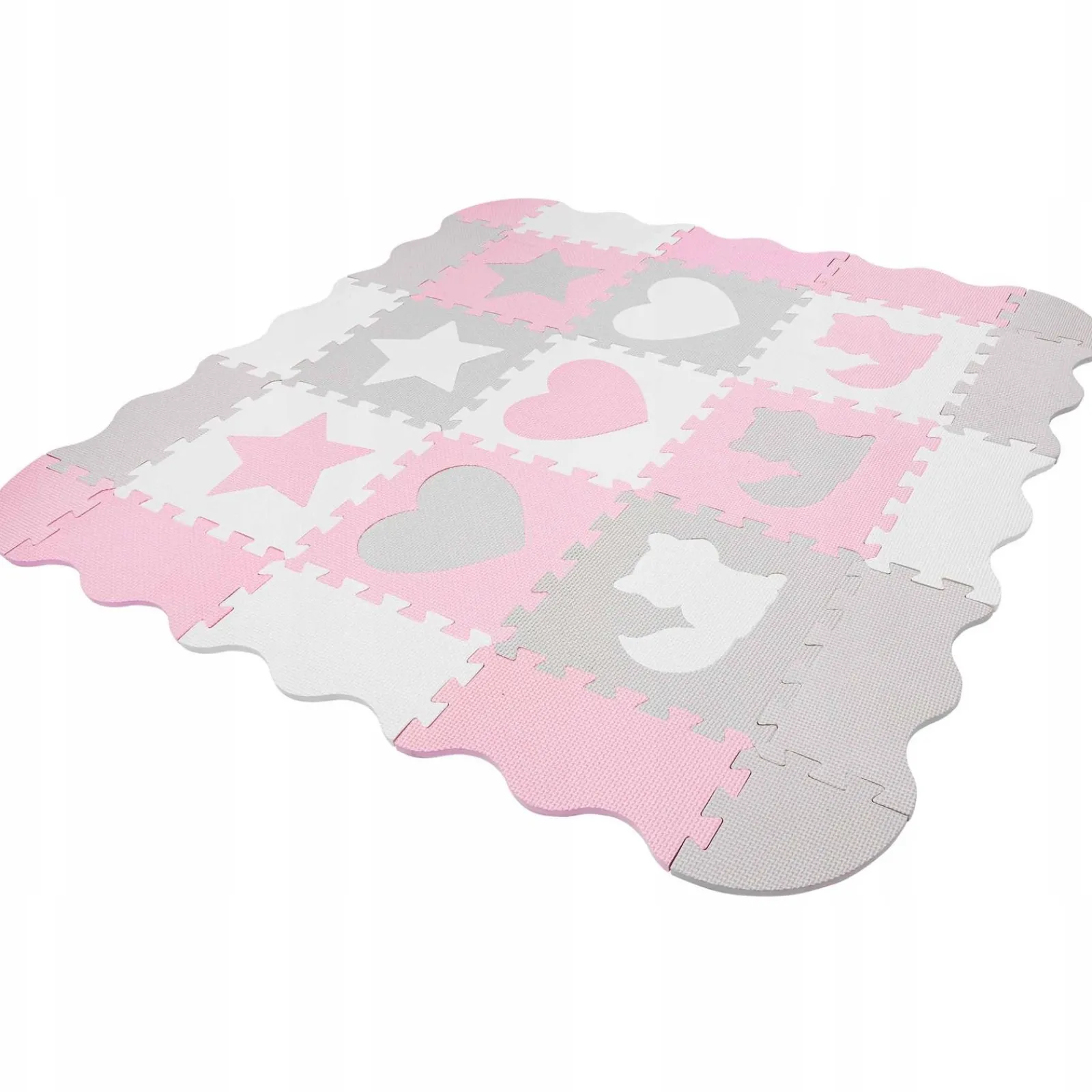 4FIZJO Mata edukacyjna dla dzieci puzzle 120 x 120 cm różowa Outlet