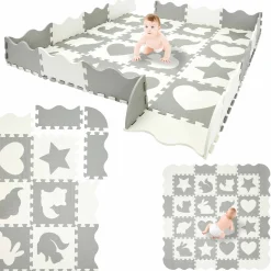 4FIZJO Mata edukacyjna dla dzieci puzzle 150 x 150 cm biała