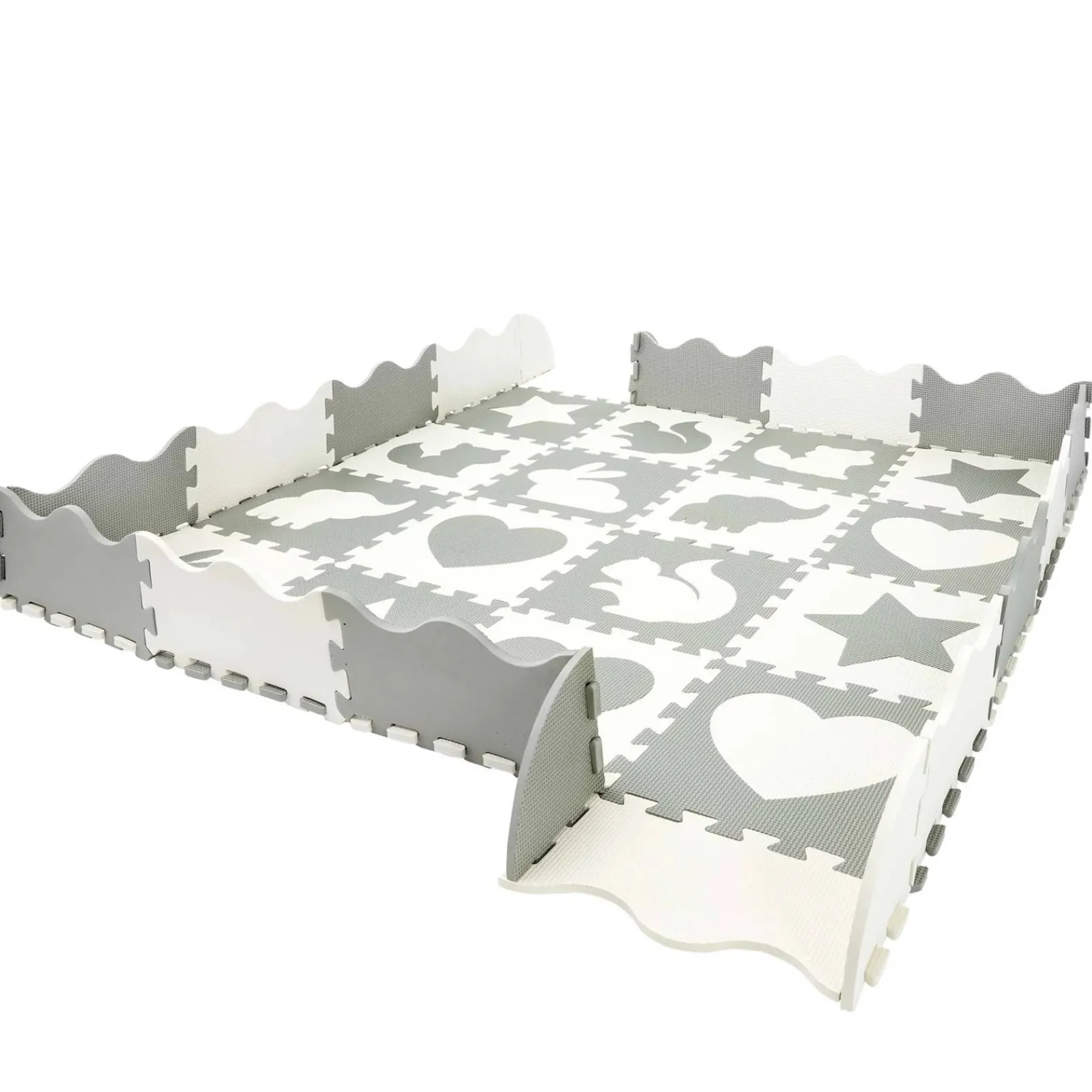 4FIZJO Mata edukacyjna dla dzieci puzzle 150 x 150 cm biała