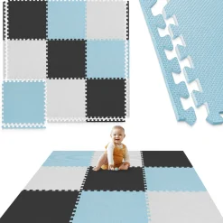 4FIZJO Mata edukacyjna dla dzieci puzzle 180 x 180 cm błękitna Online