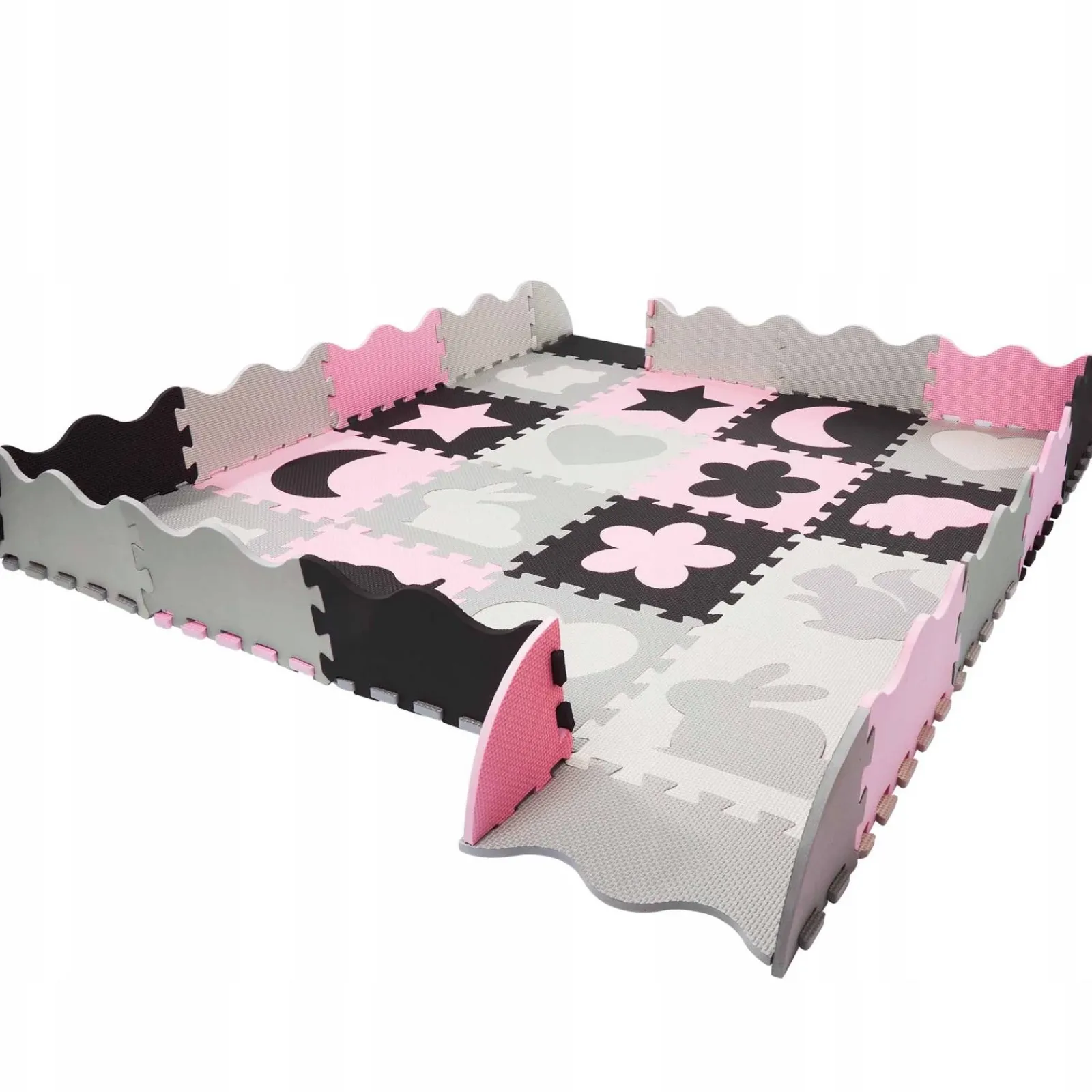4FIZJO Mata edukacyjna dla dzieci puzzle 150 x 150 cm różowa Discount