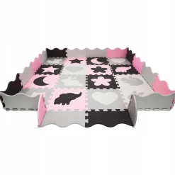 4FIZJO Mata edukacyjna dla dzieci puzzle 150 x 150 cm różowa Discount