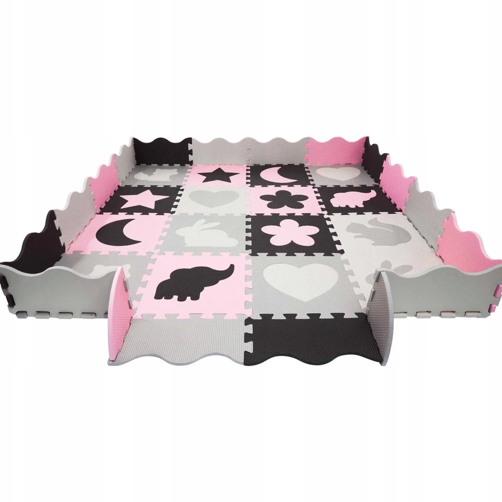 4FIZJO Mata edukacyjna dla dzieci puzzle 150 x 150 cm różowa Discount