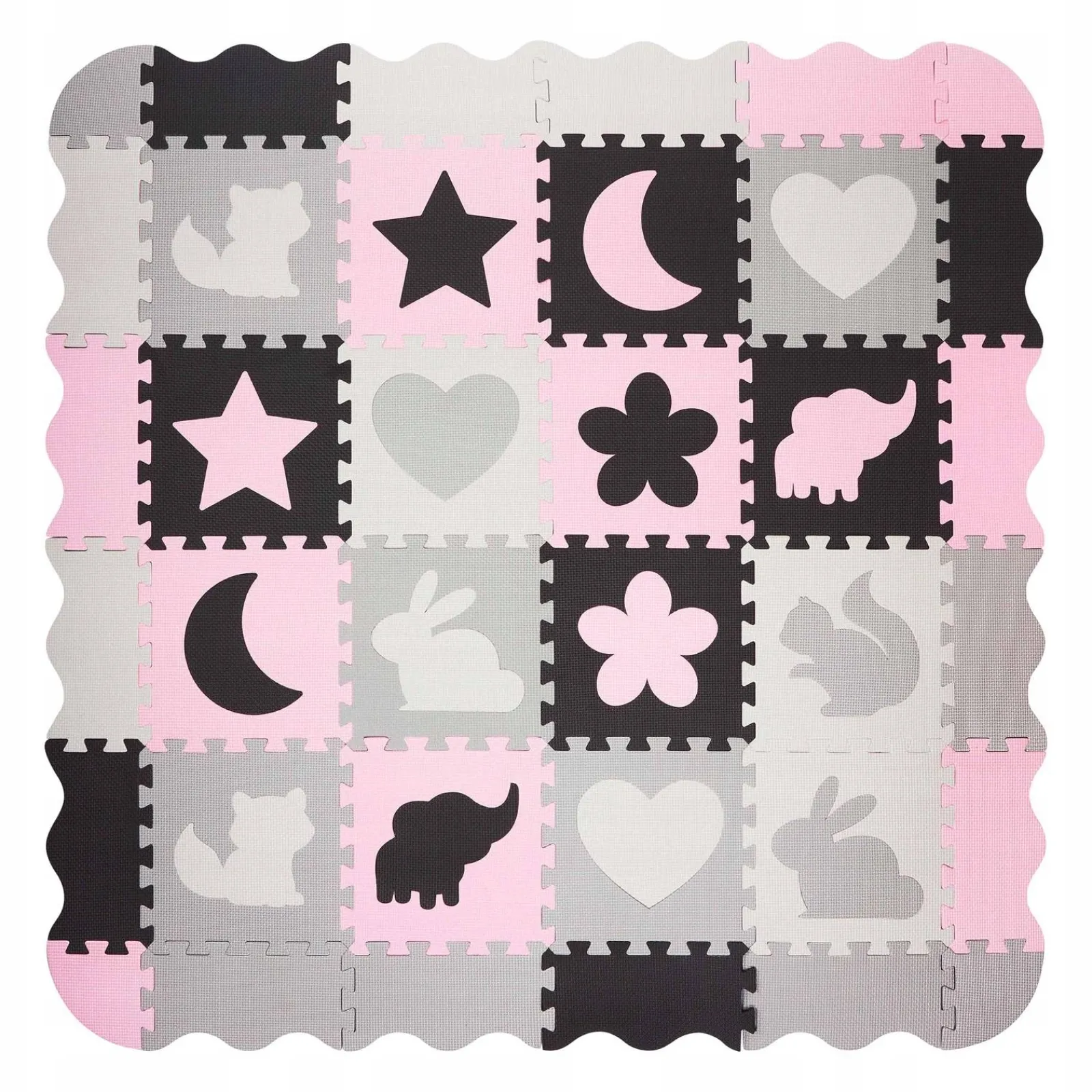 4FIZJO Mata edukacyjna dla dzieci puzzle 150 x 150 cm różowa Discount