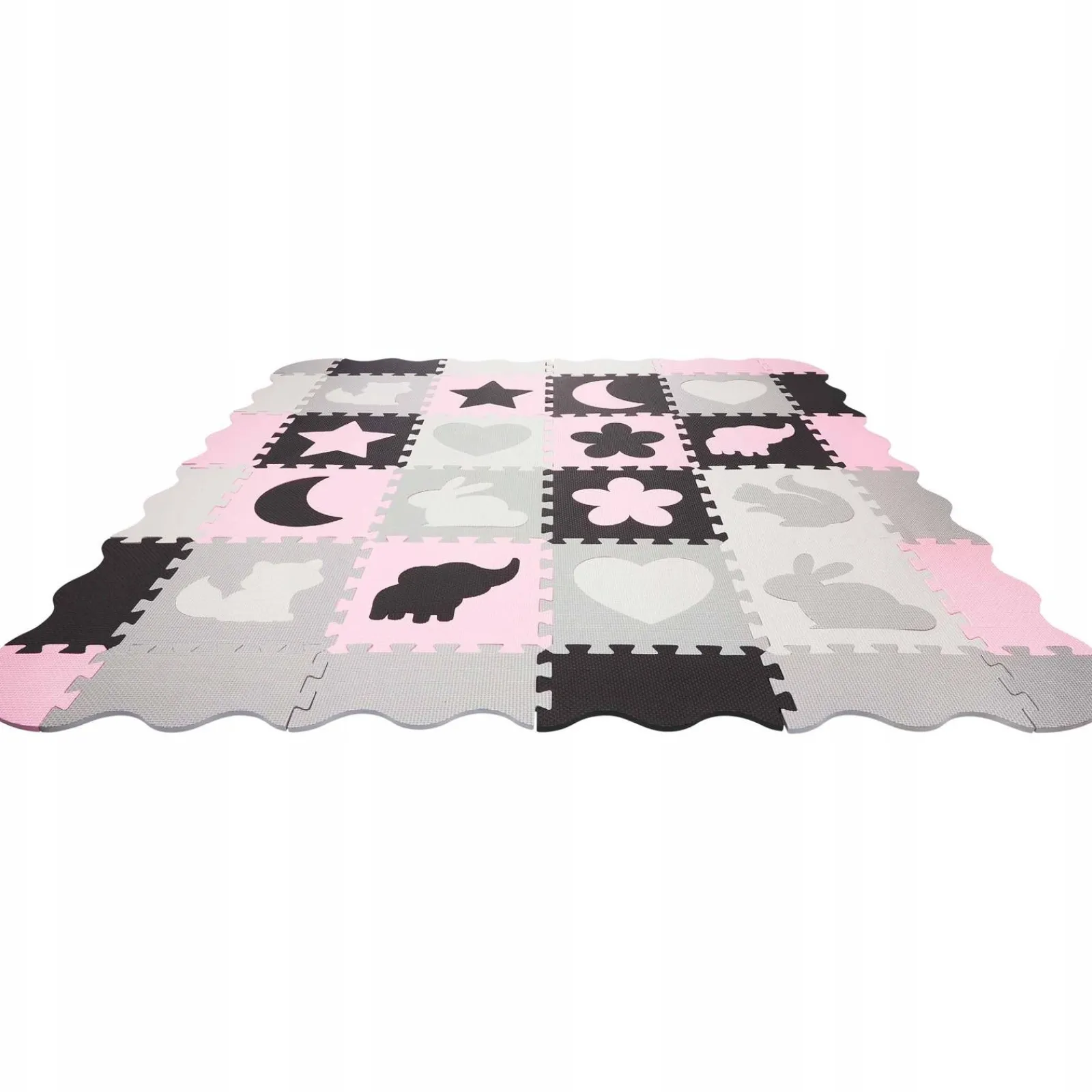 4FIZJO Mata edukacyjna dla dzieci puzzle 150 x 150 cm różowa Discount