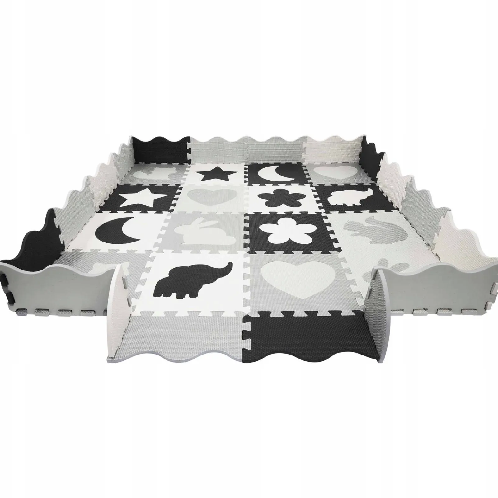 4FIZJO Mata edukacyjna dla dzieci puzzle 150 x 150 cm szara Best