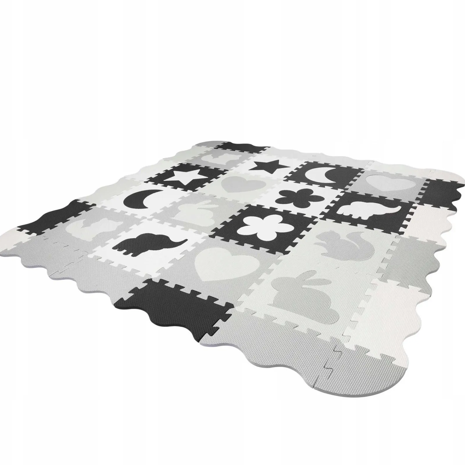 4FIZJO Mata edukacyjna dla dzieci puzzle 150 x 150 cm szara Best