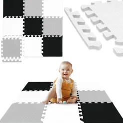 4FIZJO Mata edukacyjna dla dzieci puzzle 90 x 90 cm szara Best