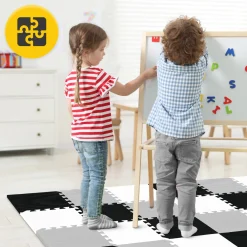 4FIZJO Mata edukacyjna dla dzieci puzzle 90 x 90 cm szara Best
