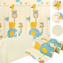 4FIZJO Mata edukacyjna dla niemowląt Wieloryb w oceanie 200 x 180 cm New