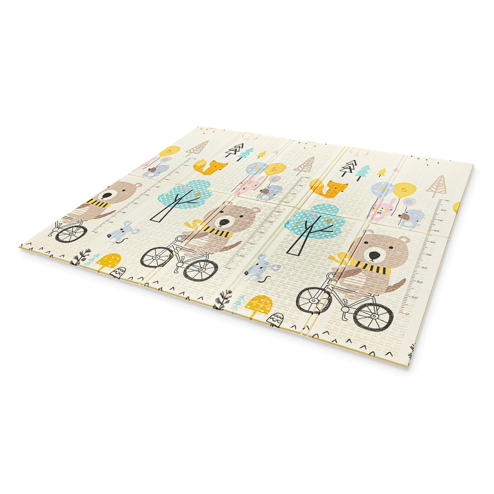4FIZJO Mata edukacyjna dla niemowląt Miś na rowerze 200 x 180 cm Online