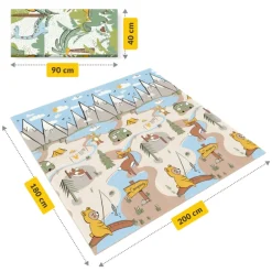 4FIZJO Mata edukacyjna dla niemowląt Dżungla i Camping  200 x 180 cm Clearance