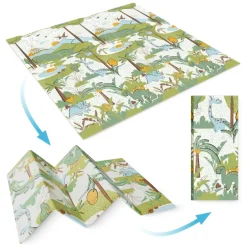 4FIZJO Mata edukacyjna dla niemowląt Dżungla i Camping  200 x 180 cm Clearance