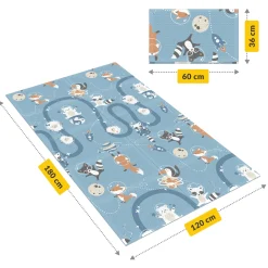 4FIZJO Mata edukacyjna dla niemowląt Królestwo i Kosmos 180 x 120 cm Sale
