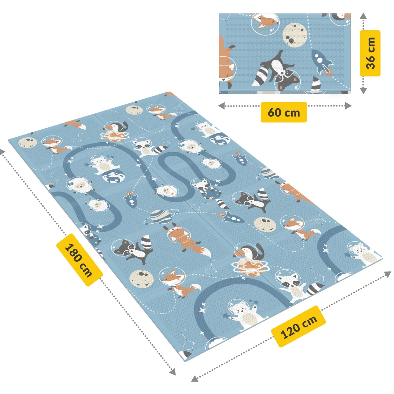 4FIZJO Mata edukacyjna dla niemowląt Królestwo i Kosmos 180 x 120 cm Sale
