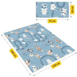 4FIZJO Mata edukacyjna dla niemowląt Królestwo i Kosmos 180 x 150 cm Hot