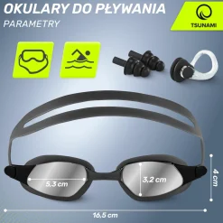 4FIZJO Okulary do pływania TSUNAMI czarne Discount