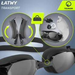 4FIZJO Okulary do pływania TSUNAMI czarne Discount