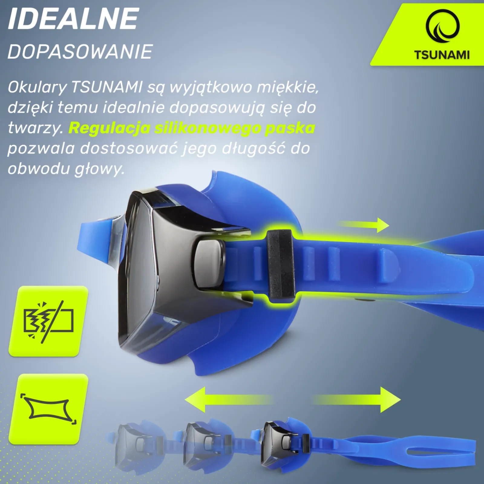 4FIZJO Okulary do pływania TSUNAMI niebieskie Discount