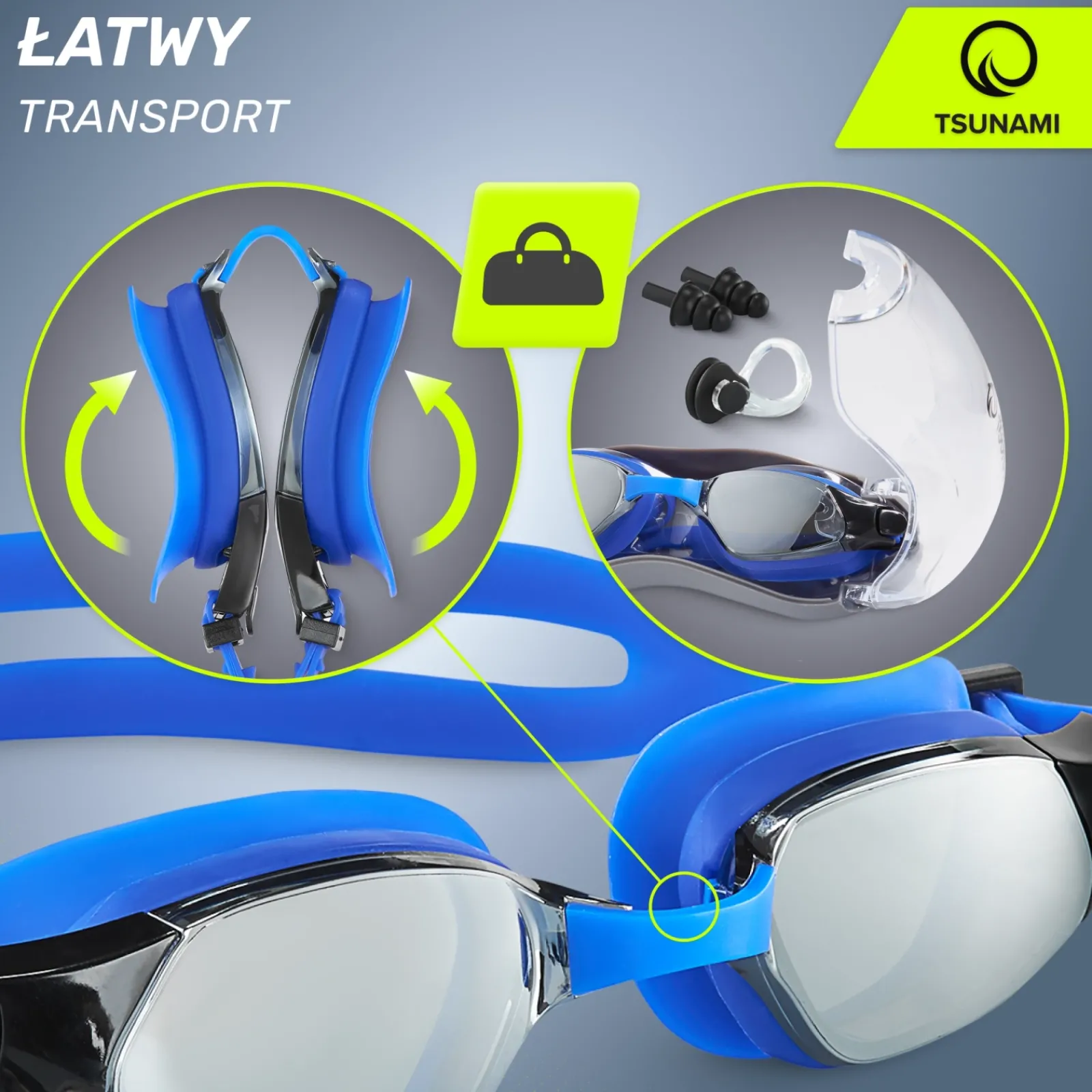 4FIZJO Okulary do pływania TSUNAMI niebieskie Discount