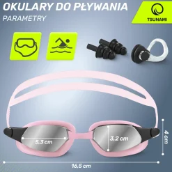 4FIZJO Okulary do pływania TSUNAMI różowe Sale