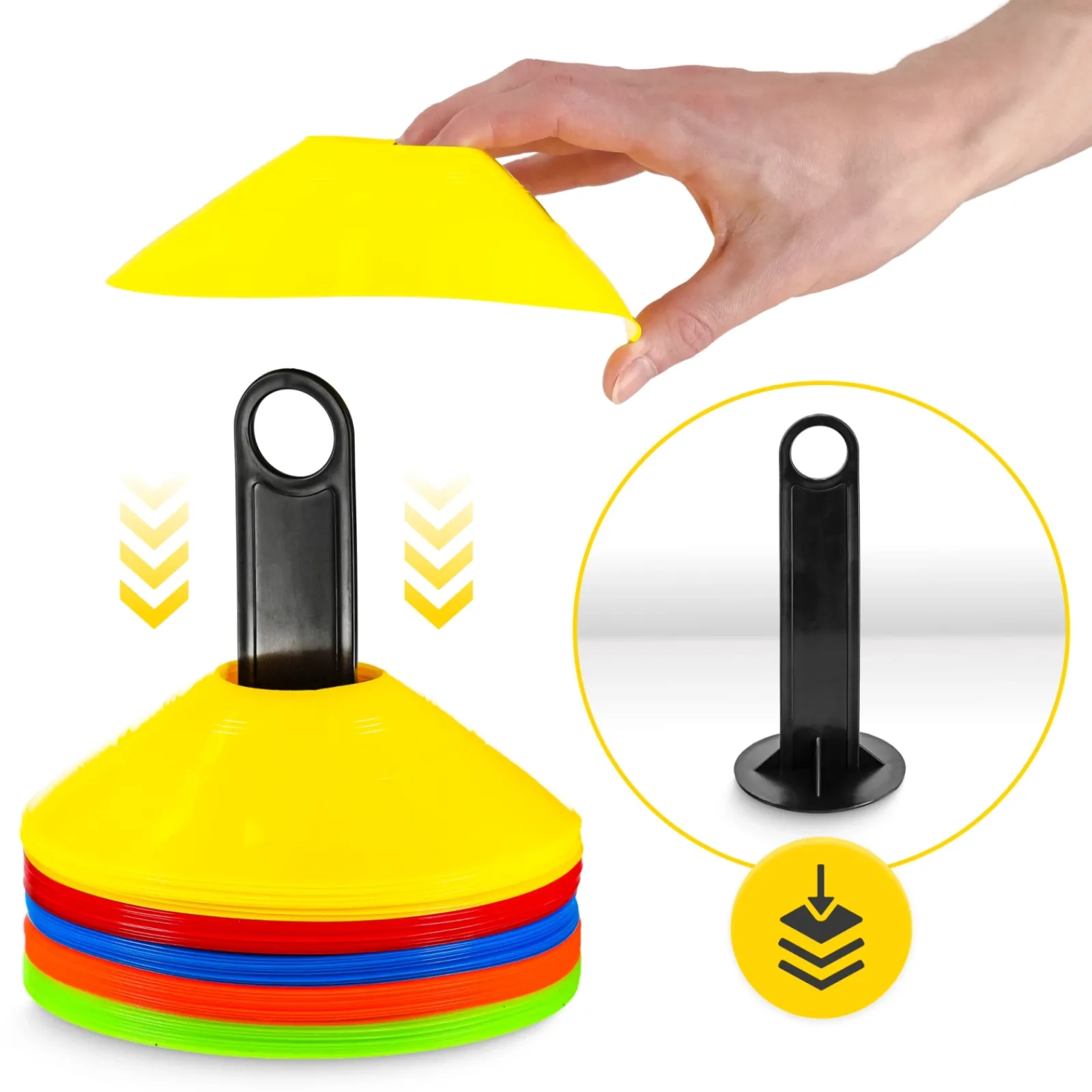 4FIZJO Pachołki treningowe elastyczne 50 szt. Sale