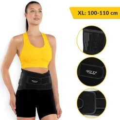 4FIZJO Pas ortopedyczny na kręgosłup lędźwiowy XL czarny Hot