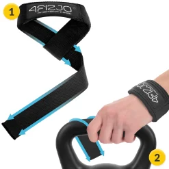 4FIZJO Paski treningowe do martwego ciągu Deadlift Straps czarne Clearance