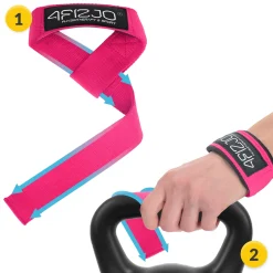 4FIZJO Paski treningowe do martwego ciągu Deadlift Straps różowe Clearance
