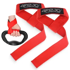4FIZJO Paski treningowe do martwego ciągu Deadlift Straps czerwone Best