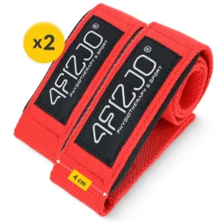 4FIZJO Paski treningowe do martwego ciągu Deadlift Straps czerwone Best