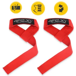 4FIZJO Paski treningowe do martwego ciągu Deadlift Straps czerwone Best