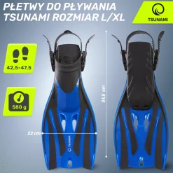 4FIZJO Płetwy do pływania TSUNAMI L/XL niebieskie Sale