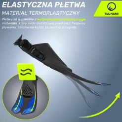 4FIZJO Płetwy do pływania TSUNAMI L/XL granatowe Niebieski / Czarny Discount