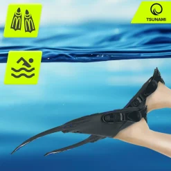 4FIZJO Płetwy do pływania TSUNAMI L/XL granatowe Niebieski / Czarny Discount