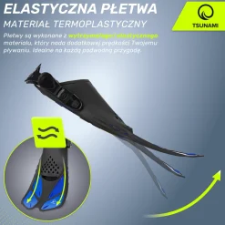 4FIZJO Płetwy do pływania TSUNAMI S/M granatowe Niebieski / Czarny Outlet