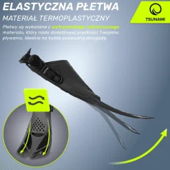 4FIZJO Płetwy do pływania TSUNAMI L/XL szare Czarny / Szary Hot