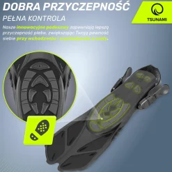 4FIZJO Płetwy do pływania TSUNAMI L/XL szare Czarny / Szary Hot