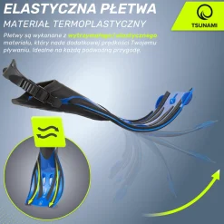 4FIZJO Płetwy do pływania TSUNAMI S/M niebieskie Discount