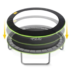 4FIZJO Piankowa osłona na sprężyny trampoliny 8FT Czarny / Zielony