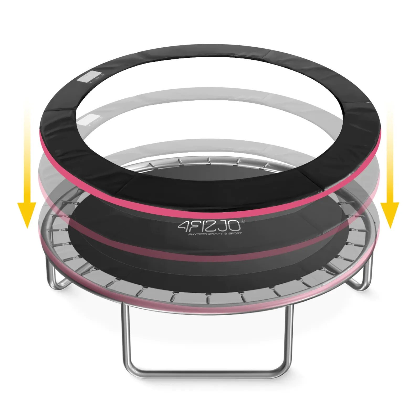 4FIZJO Piankowa osłona na sprężyny trampoliny 8FT Czarny / Różowy