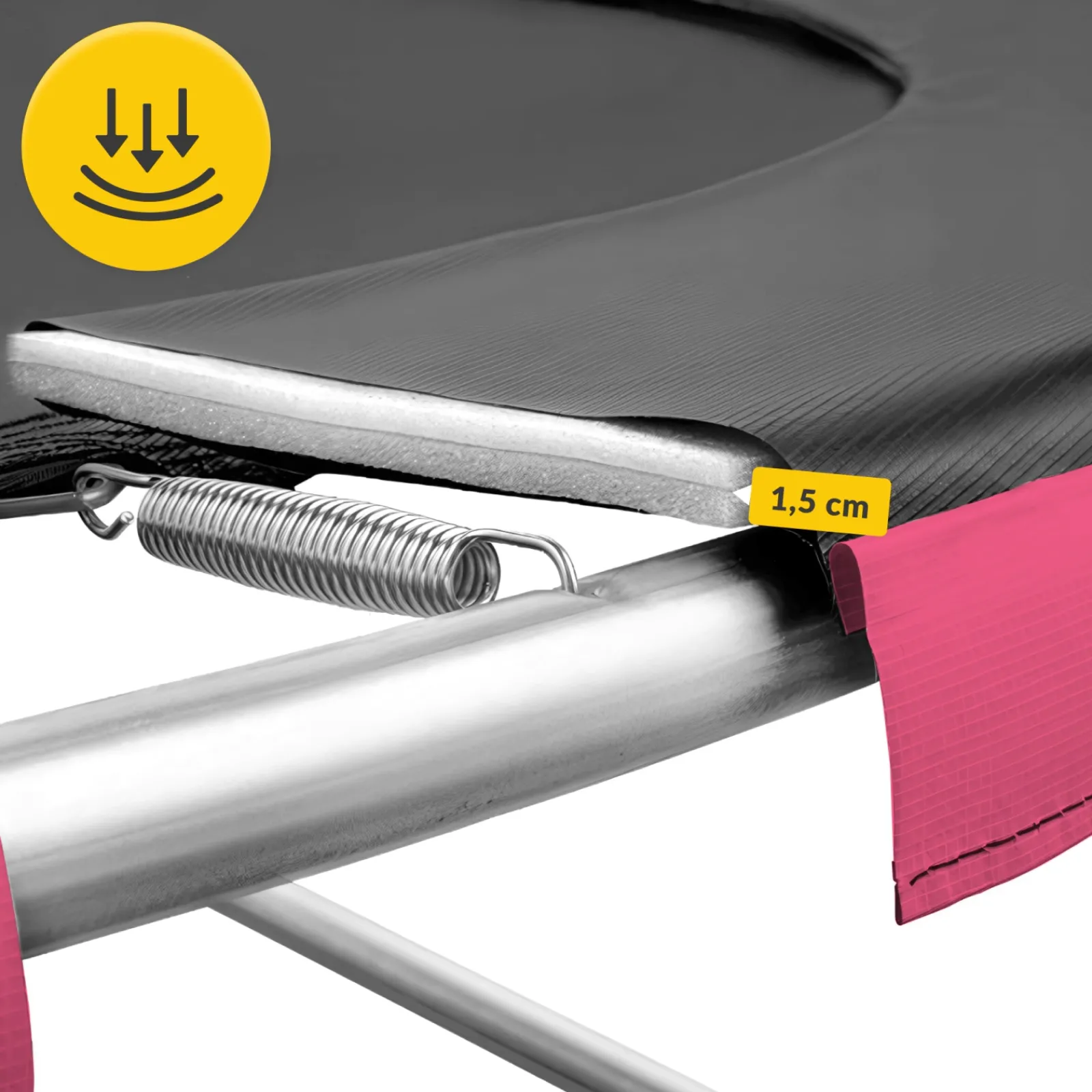 4FIZJO Piankowa osłona na sprężyny trampoliny 8FT Czarny / Różowy