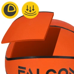 4FIZJO Piłka do koszykówki Falcon rozmiar 5 pomarańczowa