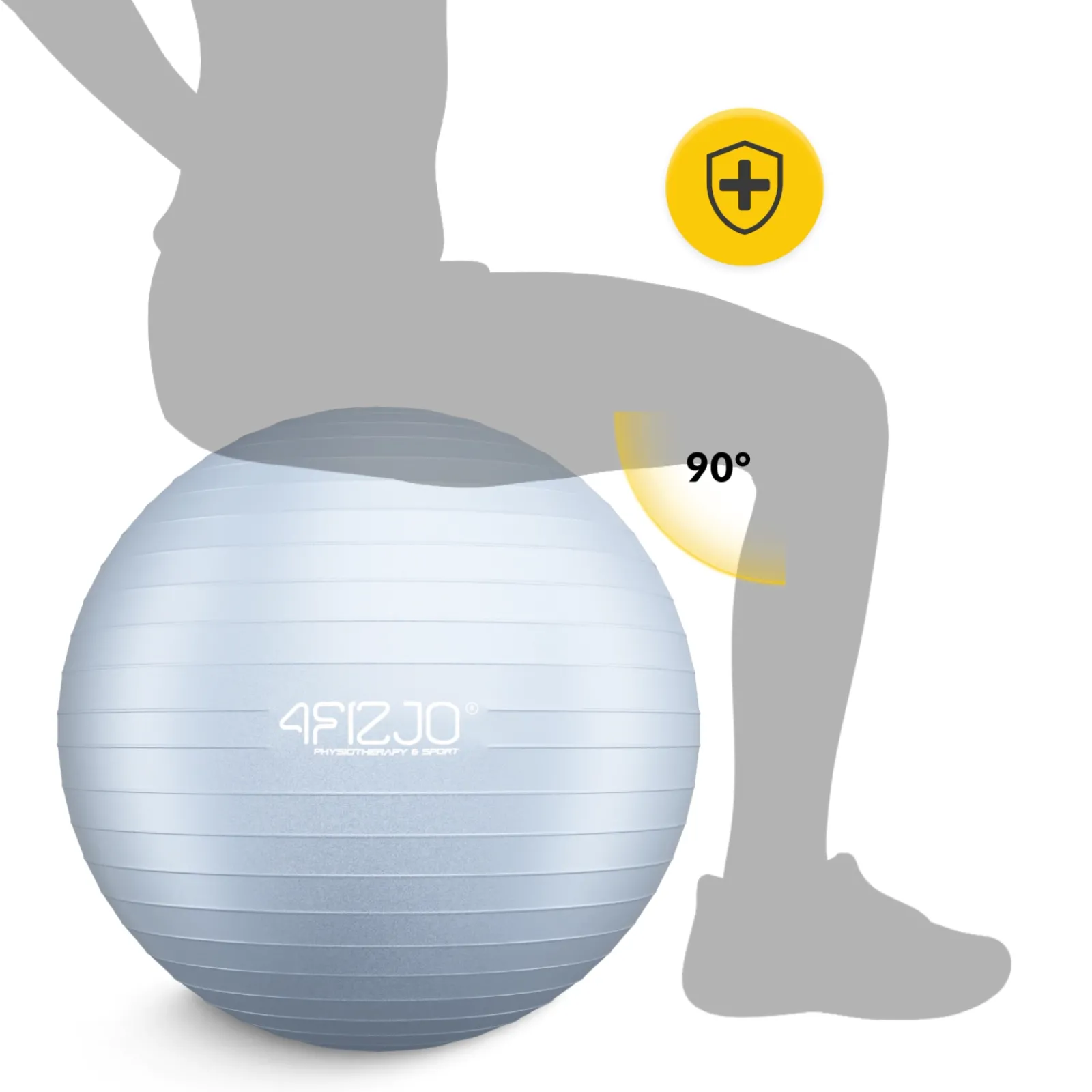 4FIZJO Piłka gimnastyczna dmuchana 55 cm szara Discount