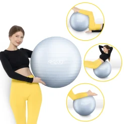4FIZJO Piłka gimnastyczna dmuchana 65 cm szara Sale