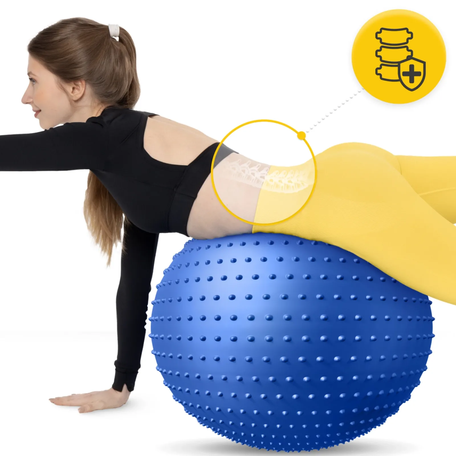 4FIZJO Piłka rehabilitacyjna z kolcami 65 cm niebieska Sale