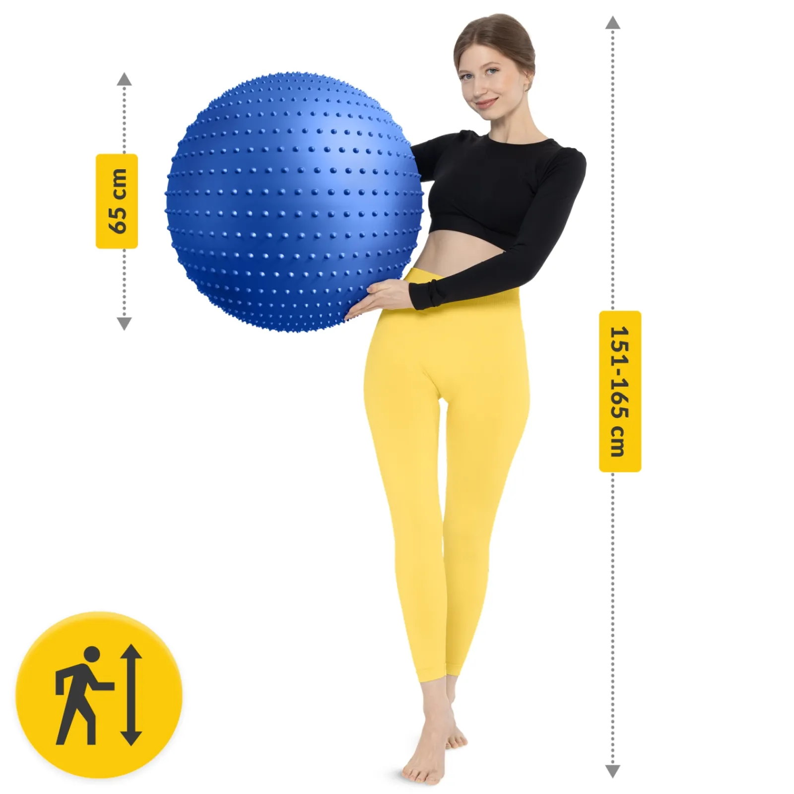 4FIZJO Piłka rehabilitacyjna z kolcami 65 cm niebieska Sale