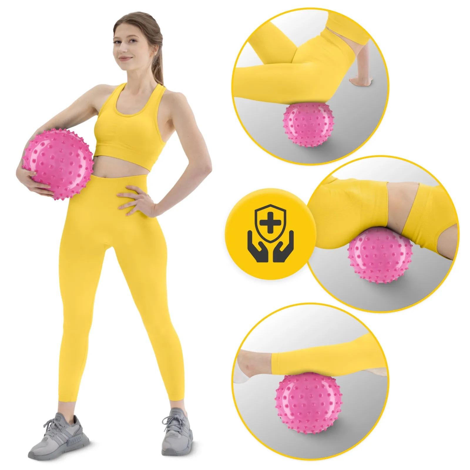 4FIZJO Piłka rehabilitacyjna z kolcami 20 cm różowa Discount