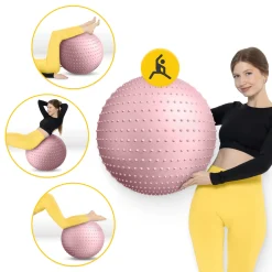 4FIZJO Piłka rehabilitacyjna z kolcami 65 cm różowa