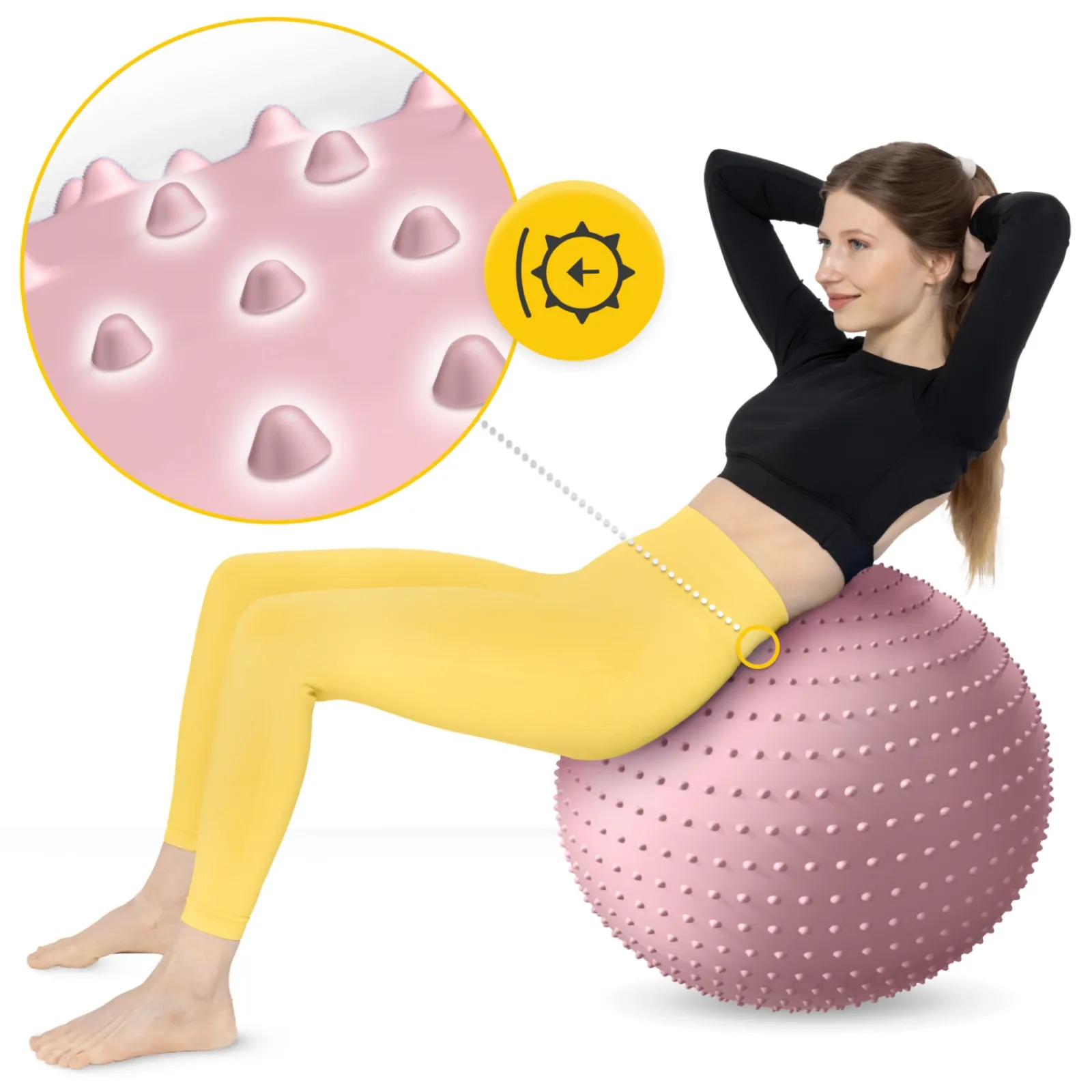 4FIZJO Piłka rehabilitacyjna z kolcami 65 cm różowa